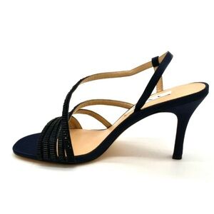 New Nina dress navy black heels sandals sz 7.5m $89